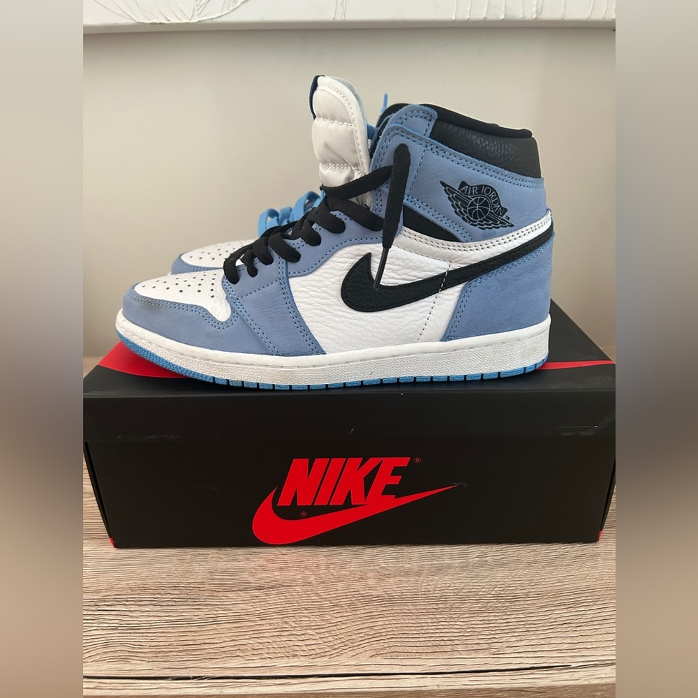 Nike Air Jordan High Tops - Light Blue and White